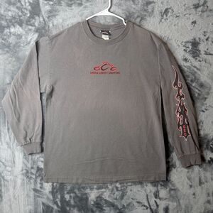 Vintage Y2K Orange Country Choppers Long Sleeve Flame Hits Double Sided
